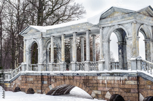 It's Palladian bridge.Ekaterininsky Park, Tsarskoe Selo, Russia photo