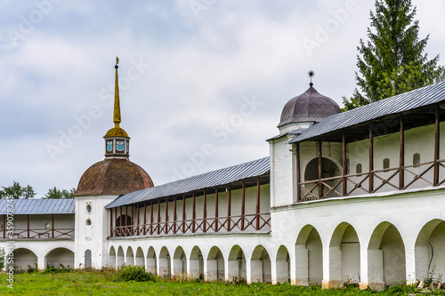 It's Courtyard of the Tikhvin Assumption Monastery, a Russian Orthodox monastery founded in 1560, (Tihvin, Saint Petesburg region, Russia) photo