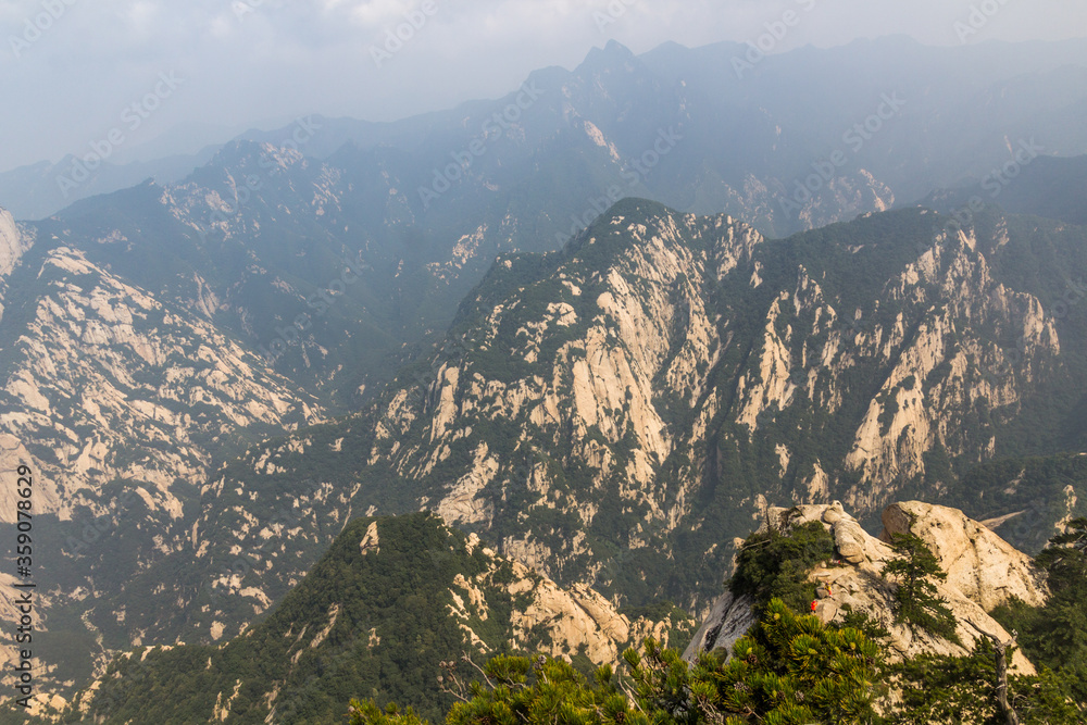View from the peak of Hua Shan mountain in Shaanxi province, China