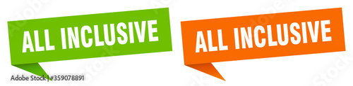 all inclusive banner. all inclusive speech bubble label set. all inclusive sign