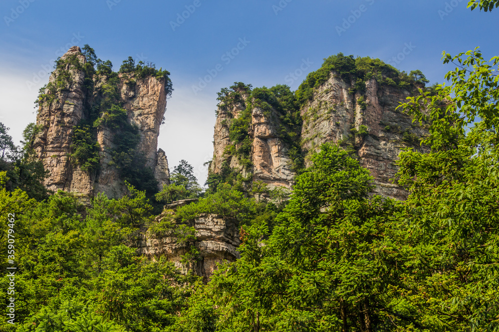 Rocks in Zhangjiajie National Forest Park in Hunan province, China Rocks in Zhangjiajie National Forest Park in Hunan province, China