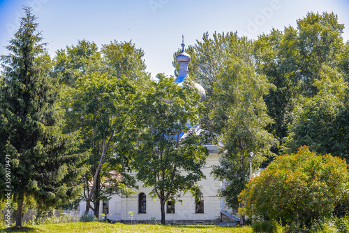 It's St. George's (Yuriev) Monastery, Russia's oldest monastery. It is part of the World Heritage Site named Historic Monuments of Novgorod and Surroundings. photo