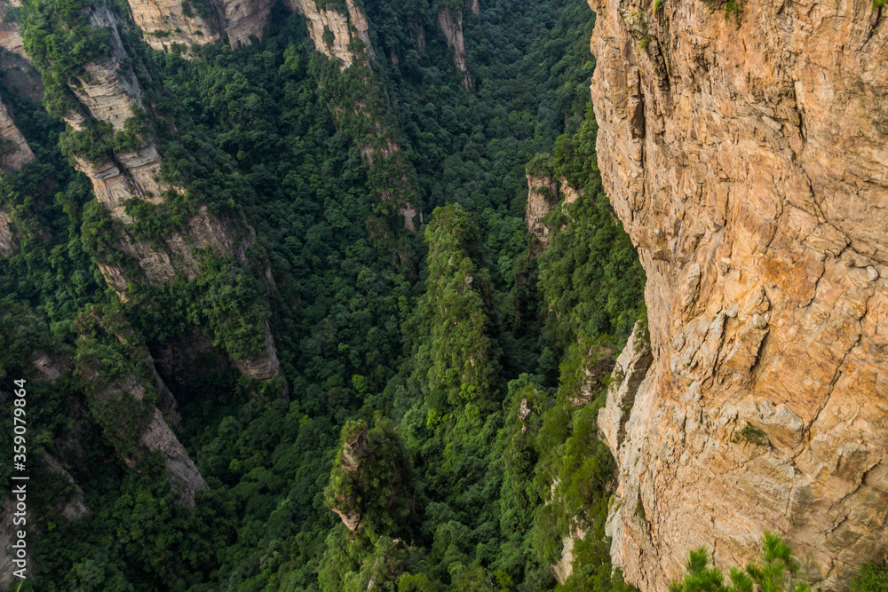 Sandstone formations of Wulingyuan Scenic and Historic Interest Area in Zhangjiajie National Forest Park in Hunan province, China