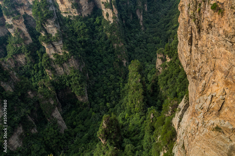 Rock formations of Wulingyuan Scenic and Historic Interest Area in Zhangjiajie National Forest Park in Hunan province, China Rock formations of Wulingyuan Scenic and Historic Interest Area in Zhangjiajie National Forest Park in Hunan province, China