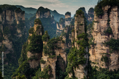 Rock formations in Wulingyuan Scenic Area of Zhangjiajie Forest Park, China