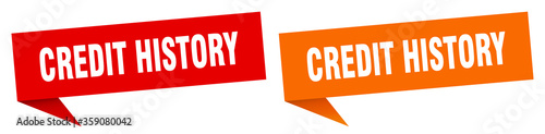 credit history banner. credit history speech bubble label set. credit history sign