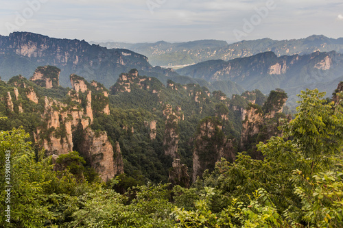 Sandstone landscape of Wulingyuan Scenic and Historic Interest Area in Zhangjiajie National Forest Park in Hunan province, China