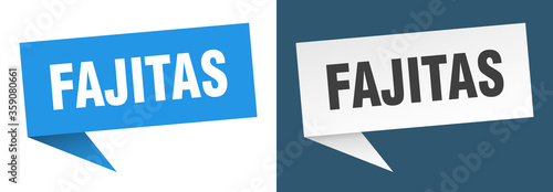 fajitas banner. fajitas speech bubble label set. fajitas sign