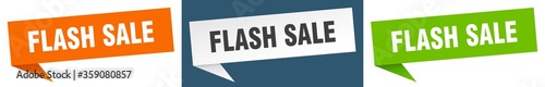 flash sale banner. flash sale speech bubble label set. flash sale sign photo