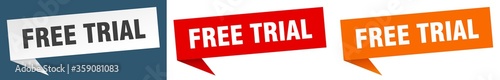 free trial banner. free trial speech bubble label set. free trial sign