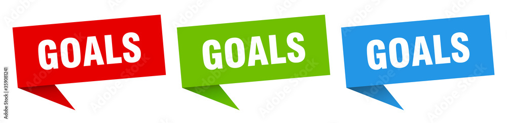 goals banner. goals speech bubble label set. goals sign goals banner. goals speech bubble label set. goals sign