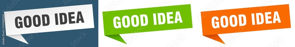 good idea banner. good idea speech bubble label set. good idea sign good idea banner. good idea speech bubble label set. good idea sign