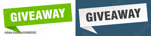 giveaway banner. giveaway speech bubble label set. giveaway sign