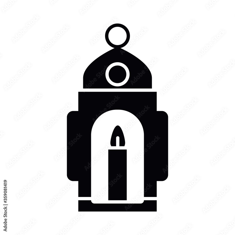 Eid mubarak lantern silhouette style icon vector design Eid mubarak lantern silhouette style icon vector design