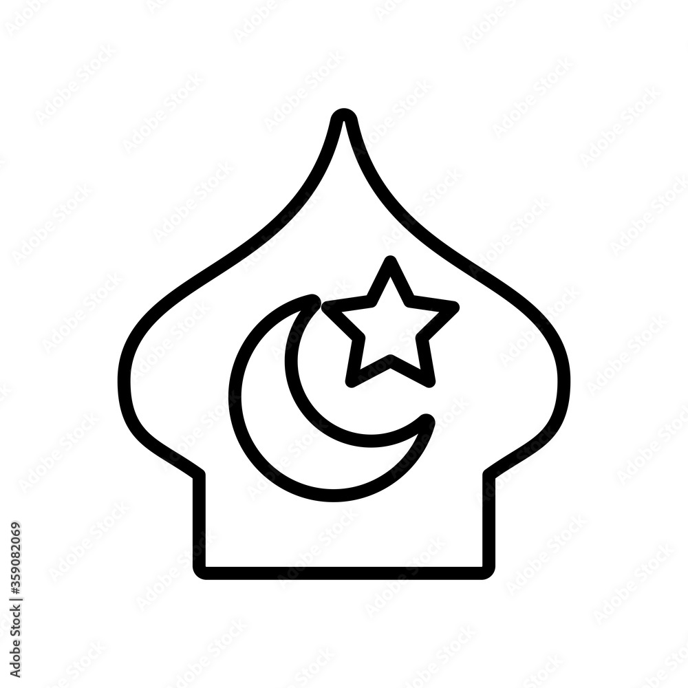 eid mubarak mosque cupule with moon and star line style icon eid mubarak mosque cupule with moon and star line style icon