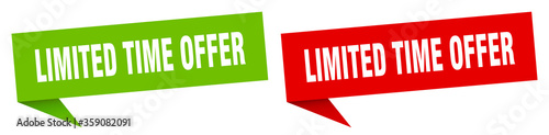limited time offer banner. limited time offer speech bubble label set. limited time offer sign