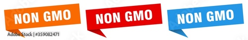 non gmo banner. non gmo speech bubble label set. non gmo sign