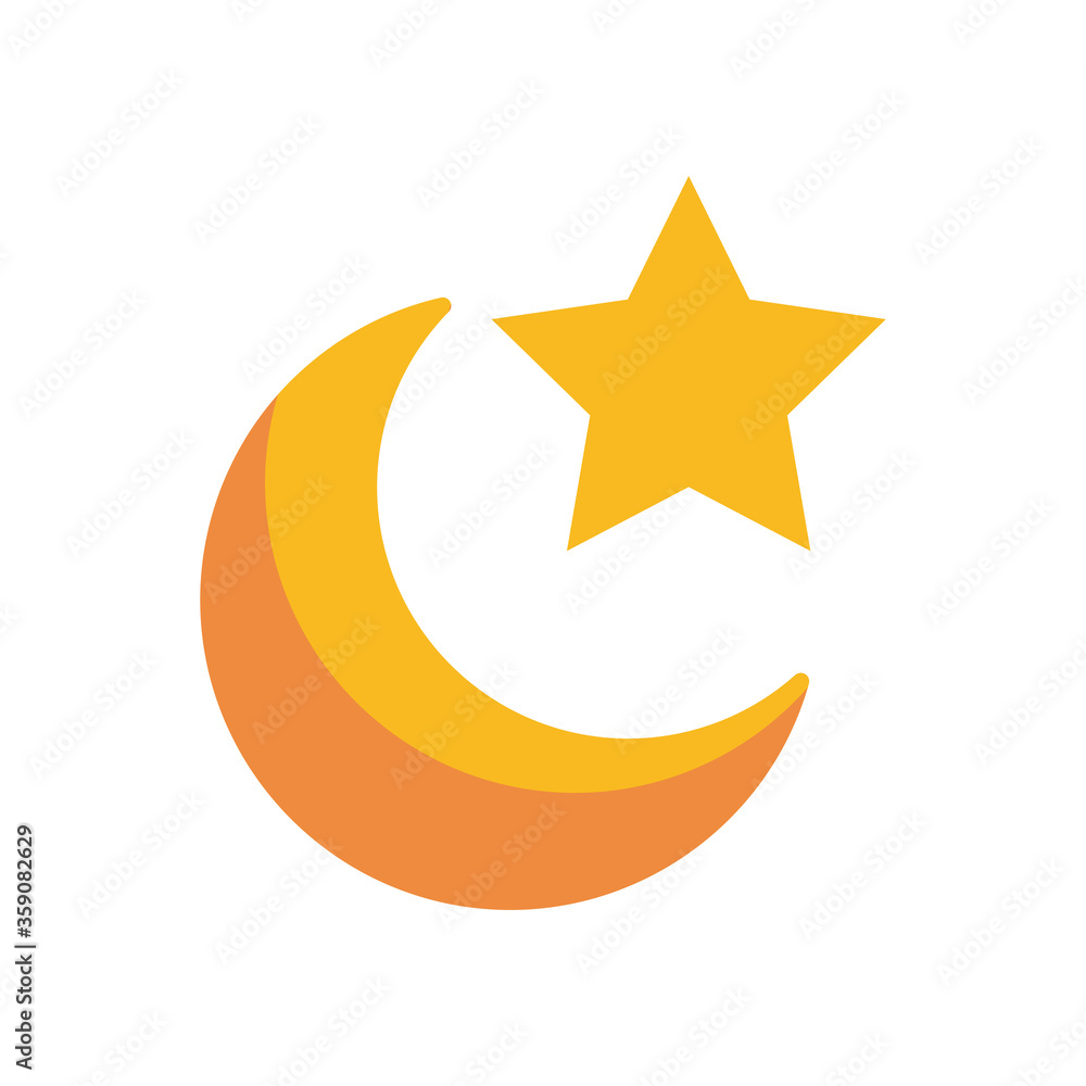 moon night with star flat style icon moon night with star flat style icon