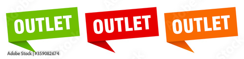 outlet banner. outlet speech bubble label set. outlet sign