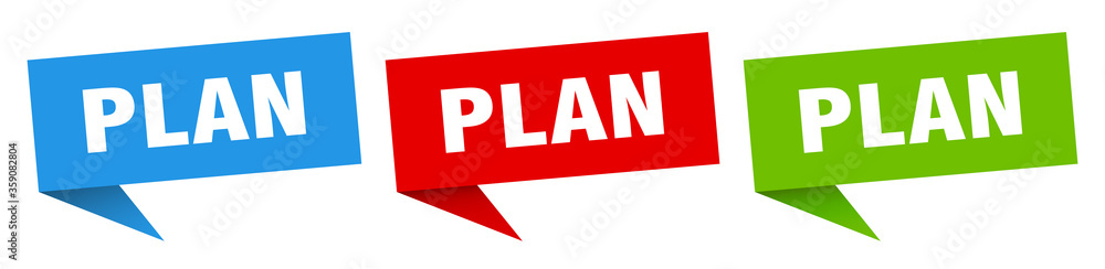 plan banner. plan speech bubble label set. plan sign plan banner. plan speech bubble label set. plan sign