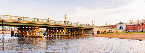 Wooden bridge to the Peter and Paul Fortress. The most important part of the State Museum of Saint Petersburg History.