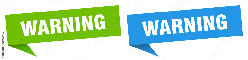 warning banner. warning speech bubble label set. warning sign warning banner. warning speech bubble label set. warning sign