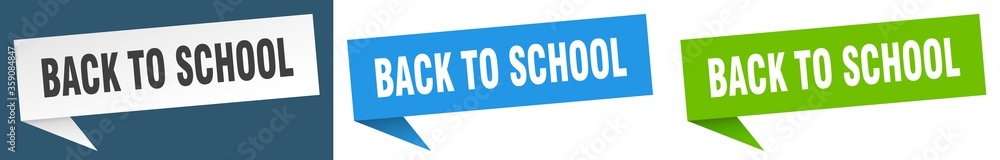 back to school banner. back to school speech bubble label set. back to school sign back to school banner. back to school speech bubble label set. back to school sign