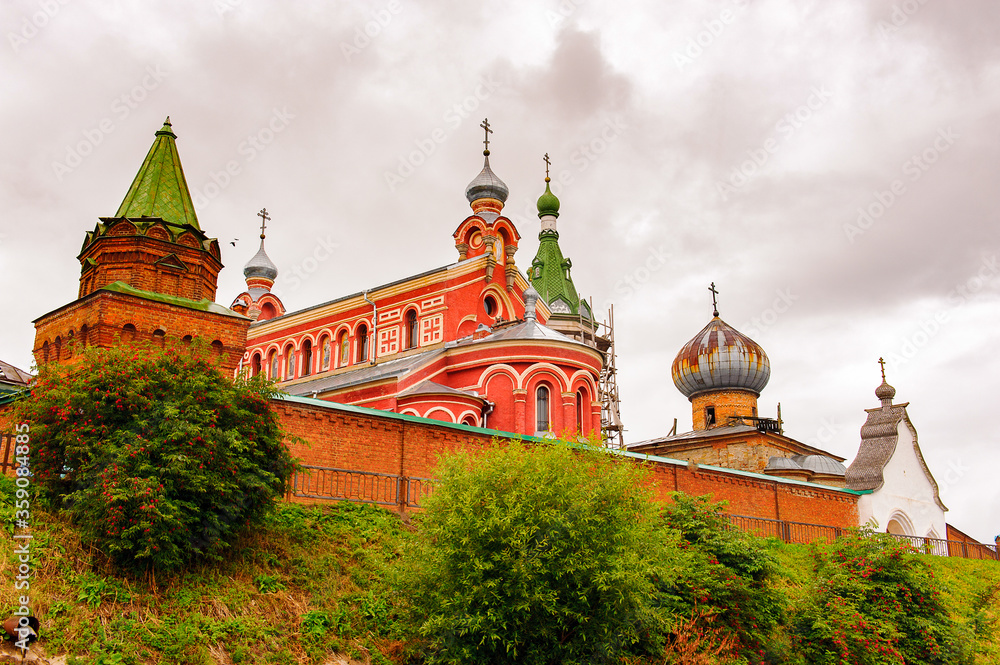 Image of the monastery in Old Ladoga town in Russia