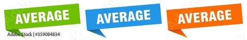 average banner. average speech bubble label set. average sign
