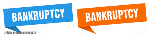 bankruptcy banner. bankruptcy speech bubble label set. bankruptcy sign