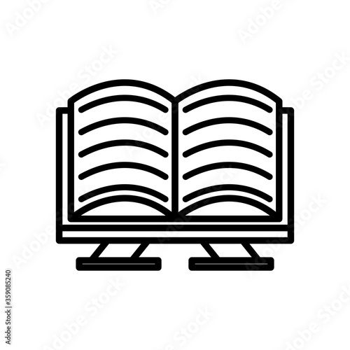 koran book islam with star and moon line style