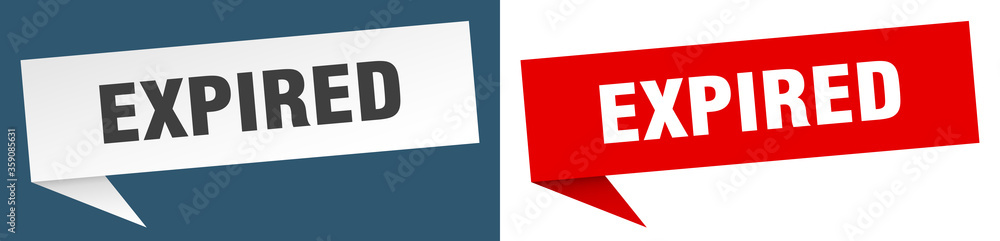 expired banner. expired speech bubble label set. expired sign expired banner. expired speech bubble label set. expired sign