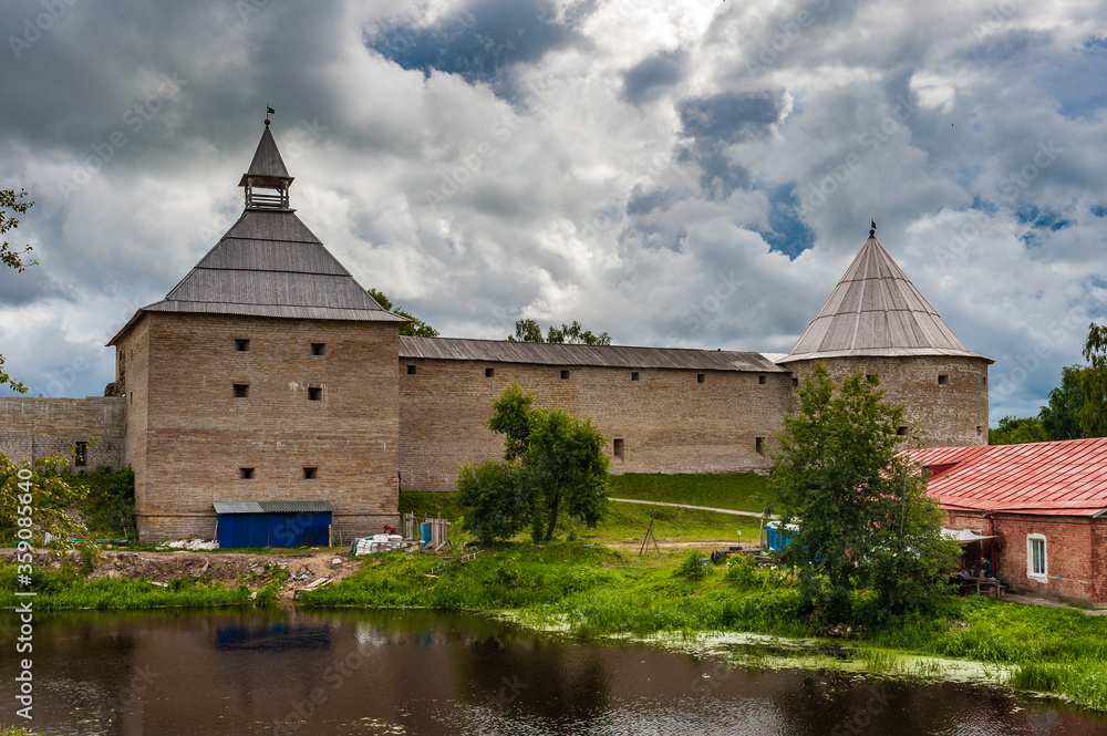 The fortress of Ladoga was built in the 12th century and rebuilt 400 years later, Old Ladoga, Russia