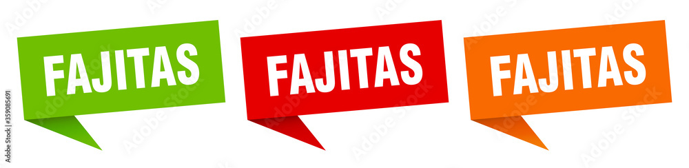 fajitas banner. fajitas speech bubble label set. fajitas sign fajitas banner. fajitas speech bubble label set. fajitas sign