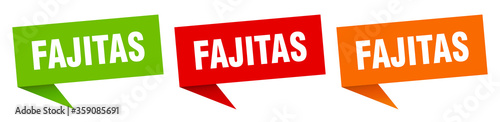 fajitas banner. fajitas speech bubble label set. fajitas sign