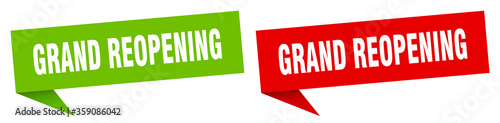 grand reopening banner. grand reopening speech bubble label set. grand reopening sign