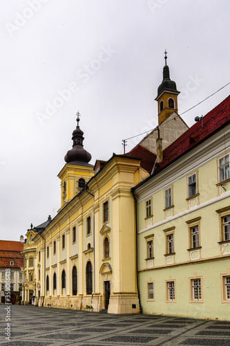 Architecture of old town of Sibiu, one of the most important cultural centres of Romania