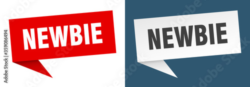 newbie banner. newbie speech bubble label set. newbie sign