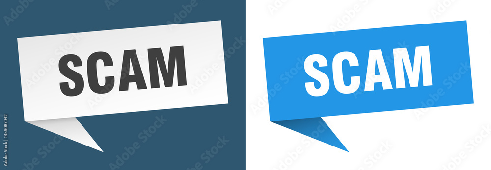 scam banner. scam speech bubble label set. scam sign scam banner. scam speech bubble label set. scam sign