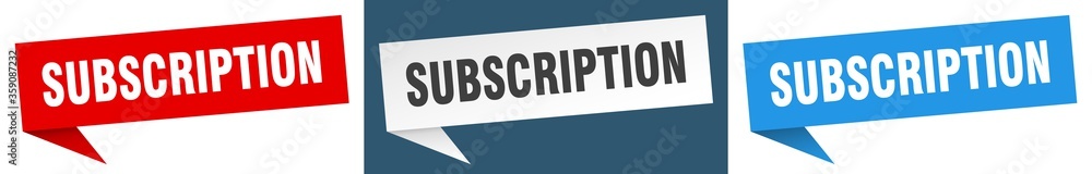subscription banner. subscription speech bubble label set. subscription sign subscription banner. subscription speech bubble label set. subscription sign