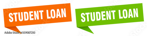 student loan banner. student loan speech bubble label set. student loan sign