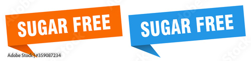 sugar free banner. sugar free speech bubble label set. sugar free sign