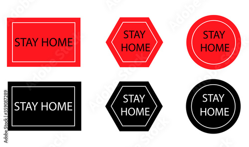 Stay home stay safe vector design. Corona virus  design template for social and national awareness to safe from Coronavirus covid-19. Stay home – safe lives. 