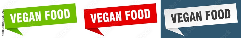 vegan food banner. vegan food speech bubble label set. vegan food sign vegan food banner. vegan food speech bubble label set. vegan food sign