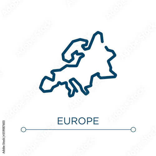 Europe icon. Linear vector illustration. Outline europe icon vector. Thin line symbol for use on web and mobile apps, logo, print media.