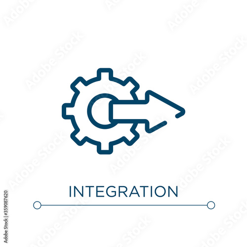 Integration icon. Linear vector illustration. Outline integration icon vector. Thin line symbol for use on web and mobile apps, logo, print media.