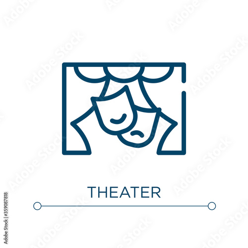 Theater icon. Linear vector illustration. Outline theater icon vector. Thin line symbol for use on web and mobile apps, logo, print media.