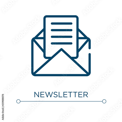 Newsletter icon. Linear vector illustration. Outline newsletter icon vector. Thin line symbol for use on web and mobile apps, logo, print media.