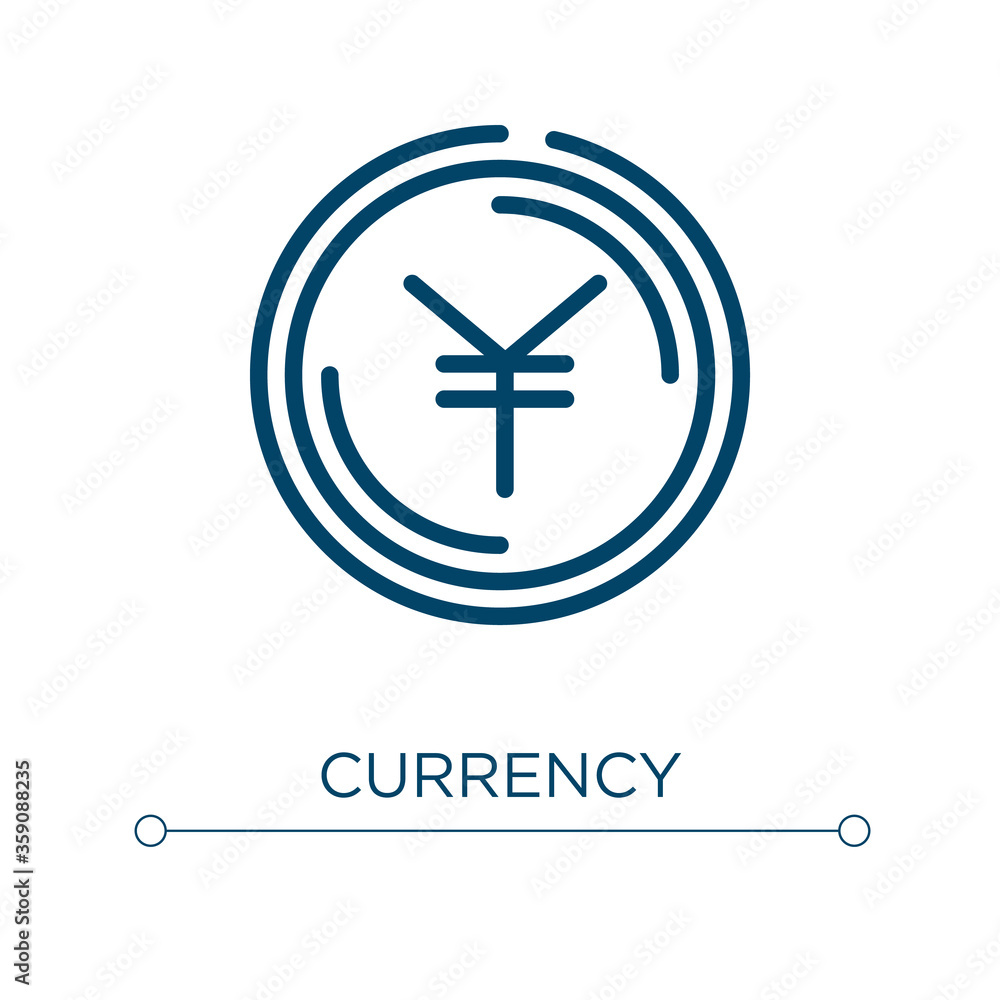 Obraz premium Currency icon. Linear vector illustration. Outline currency icon vector. Thin line symbol for use on web and mobile apps, logo, print media.