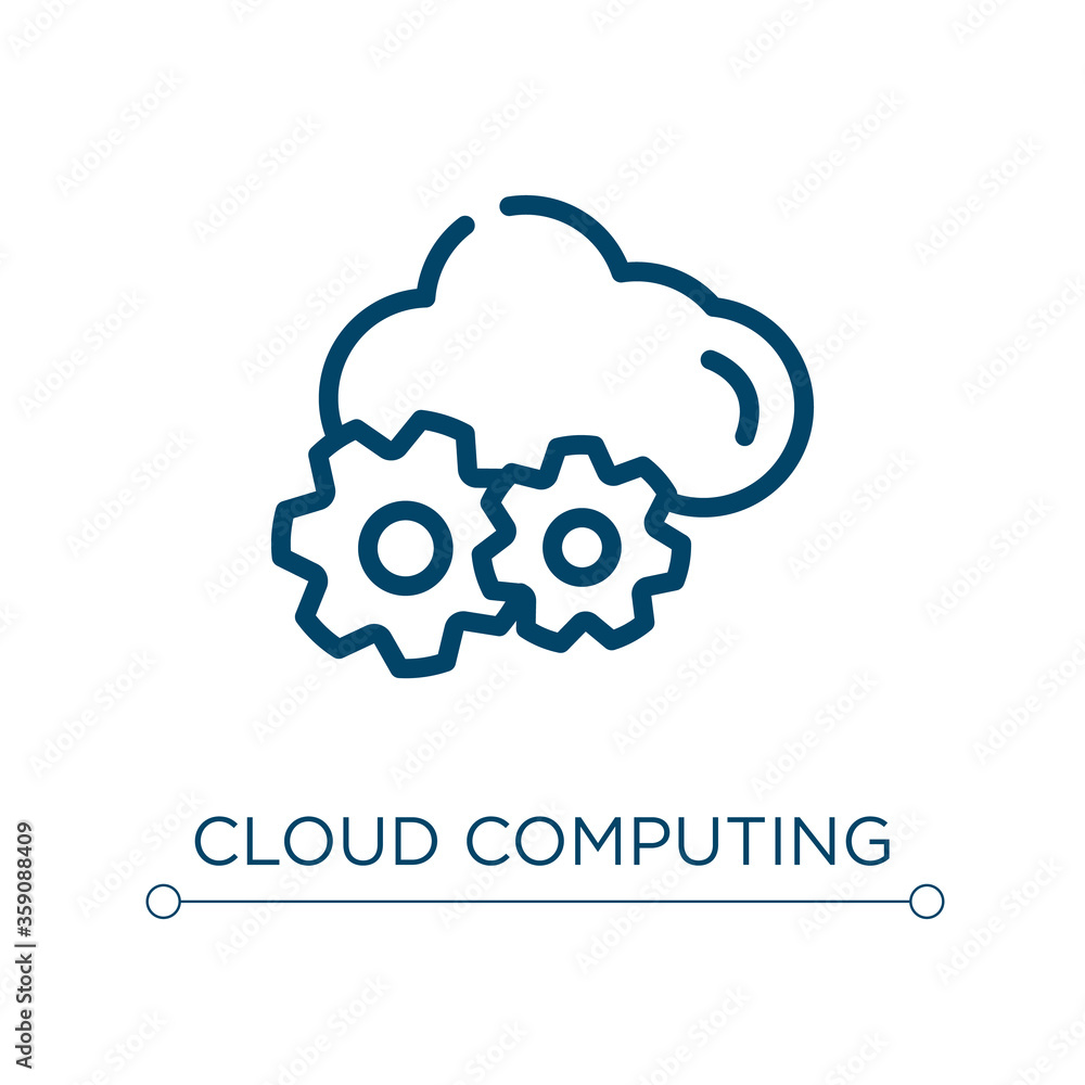 Cloud computing icon. Linear vector illustration. Outline cloud computing icon vector. Thin line symbol for use on web and mobile apps, logo, print media. Cloud computing icon. Linear vector illustration. Outline cloud computing icon vector. Thin line symbol for use on web and mobile apps, logo, print media.
